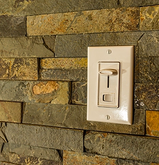 Stone backsplash.