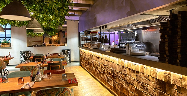 Modern restaurant Interior.
