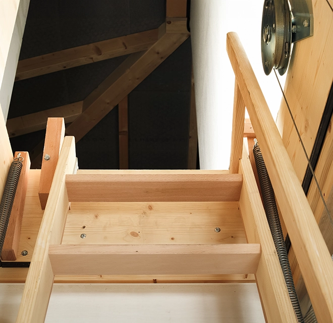 Wooden steps.