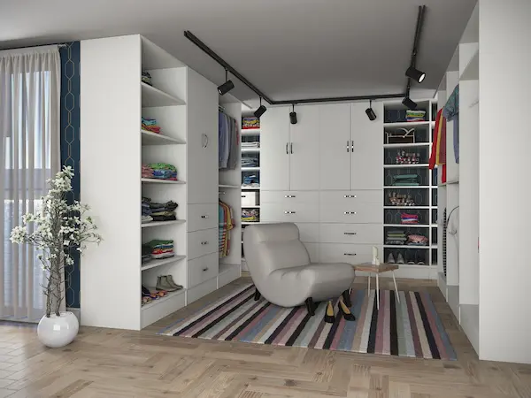 A custom closet example in white.