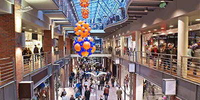 The ground floor of a shopping mall.